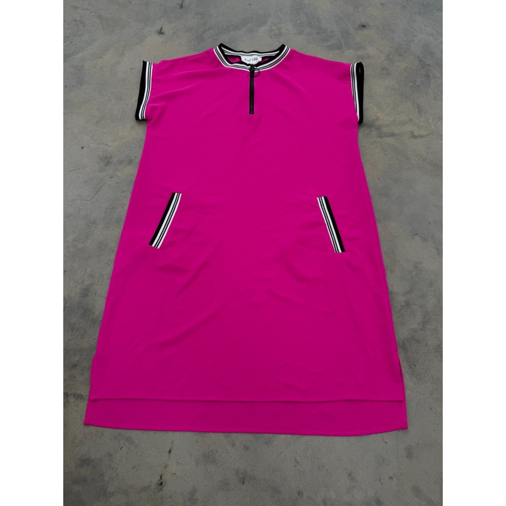 Joseph Ribkoff Shift Dress Womens 6 Fuchsia Tunic 1/4 Zip Athletic Tennis Tail